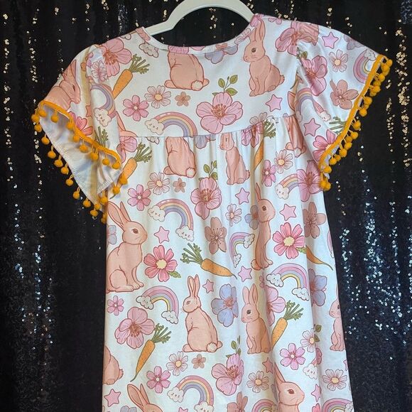 Amazon Pink Bunny and Floral Kids Nightgown - Picture 5 of 7